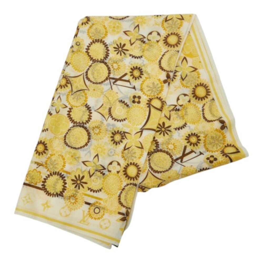 Louis Vuitton Monogram Flower Stole, Yellow Cotton, Women's LOUIS VUITTON